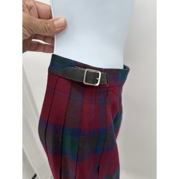 Tartan Scottish Vintage plaid 100% wool skirt Rap  kilt  size Small Long - Picture 6 of 10